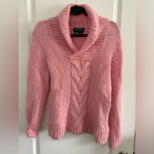 Vintage Lauren Ralph Lauren Exclusive hand-knit pink cable-knit sweater Size Med